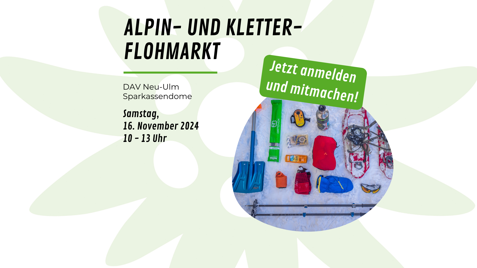 ALPIN- UND KLETTER- FLOHMARKT | © DAV Neu-Ulm ALPIN- UND KLETTER- FLOHMARKT | © DAV Neu-Ulm